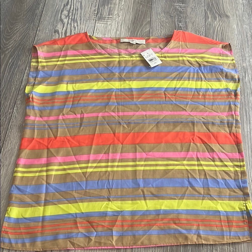 LOFT Multicolored Boxy Short Sleeve Tee